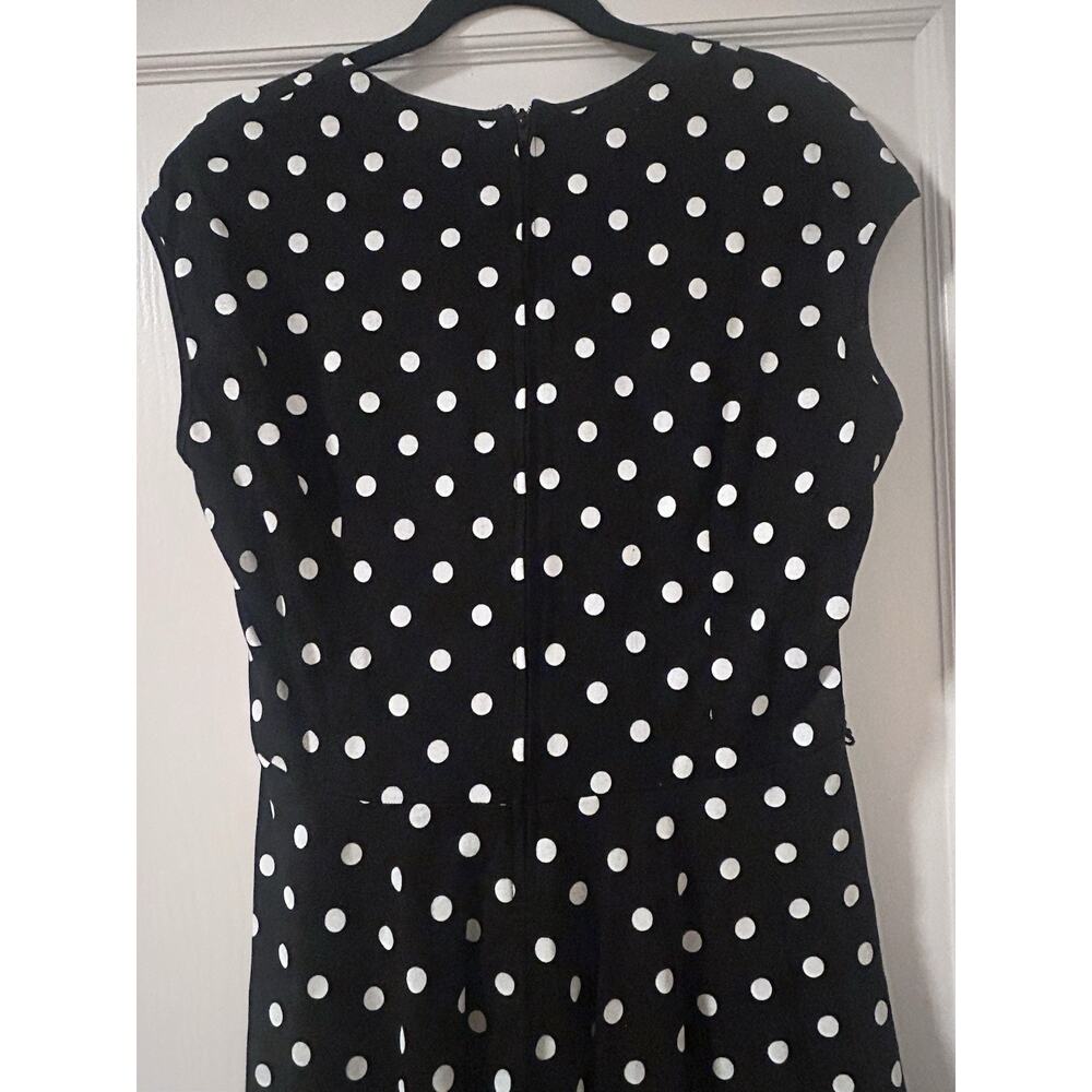 Pinup Couture Vintage Style Retro Heidi Black Dress White Polka Dots 2X - Picture 8 of 8